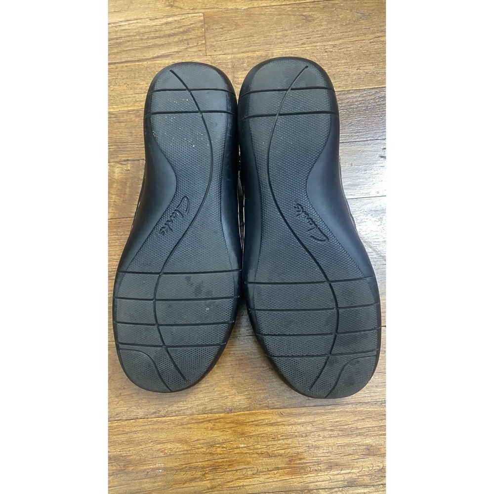 Clarks Womens Un Loop Slip-on Shoes 7.5 M Comfort Loafers Leather Navy Blue - Picture 8 of 9